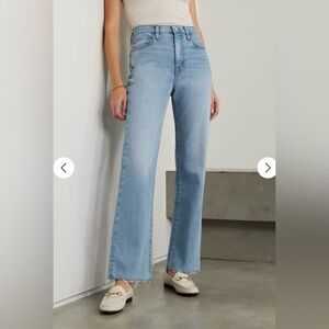 Frame Denim - Le Jane Ankle cropped high-rise straight-leg jeans - Light Denim